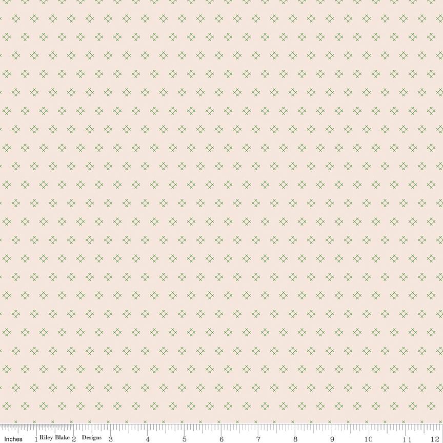 1/2 Yard or Fat Quarter Autumn Latte Stitch Designer Quilting Cotton, Autumn Collection by Lori Holt for Riley Blake Designs