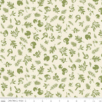 Clearance - 1/2 Yard Flat Fold - Yuletide Forest Woodland Cream Quilting Cotton by the Yard by Katherine Lenius for Riley Blake Designs