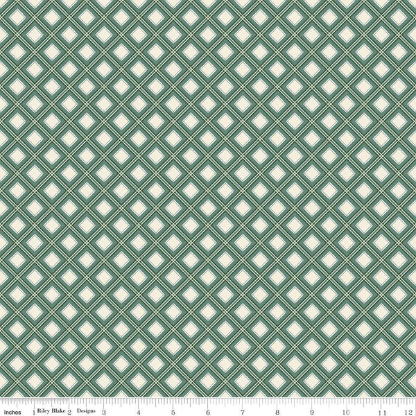 Clearance - 1/2 Yard Flat Fold - Yuletide Forest Plaid Sage Quilting Cotton by the Yard by Katherine Lenius for Riley Blake Designs
