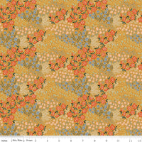 Clearance - 1/2 Yard Cuts, Farmhouse Summer Floral, Gold Yellow, Designer Quilting Cotton by Echo Park Paper Co.