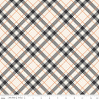 1/2 Yard Flat Fold - Off White Hey Bootiful Plaid Designer Quilting Cotton