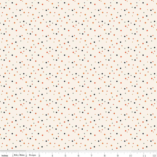 1/2 Yard Flat Fold - Off White Hey Bootiful Dots Designer Quilting Cotton