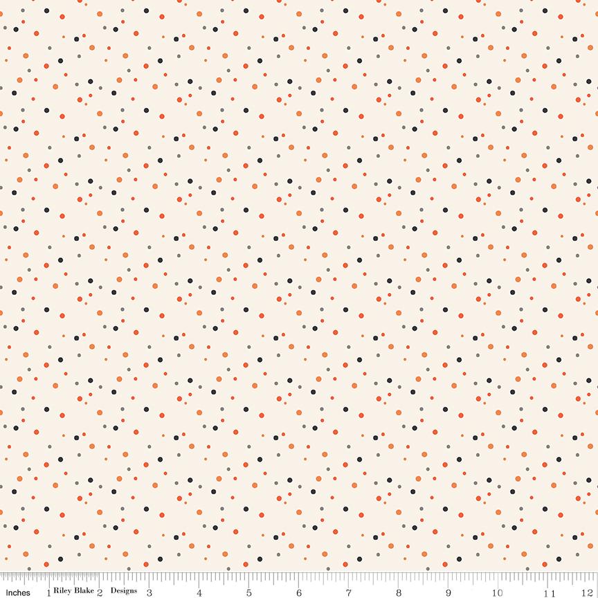1/2 Yard Flat Fold - Off White Hey Bootiful Dots Designer Quilting Cotton
