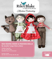 Red Riding Hood & Friends Dolls Machine Embroidery USB by Jennifer Long of Sew A Story from Riley Blake Designs