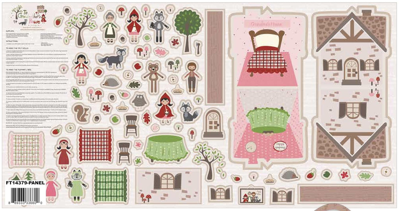 To Grandmother's House Storybook Felt Panel by Jennifer Long for Riley Blake Designs