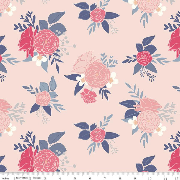 Clearance - 1/2 Yard Flat Fold - South Hill Blush Collection Quilting Cotton by Fran Gulick, Riley Blake Designs