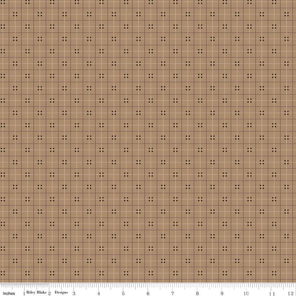 1/2 Yard, Brown Sugar Homespun Designer Quilting Cotton, Autumn Collection by Lori Holt for Riley Blake Designs