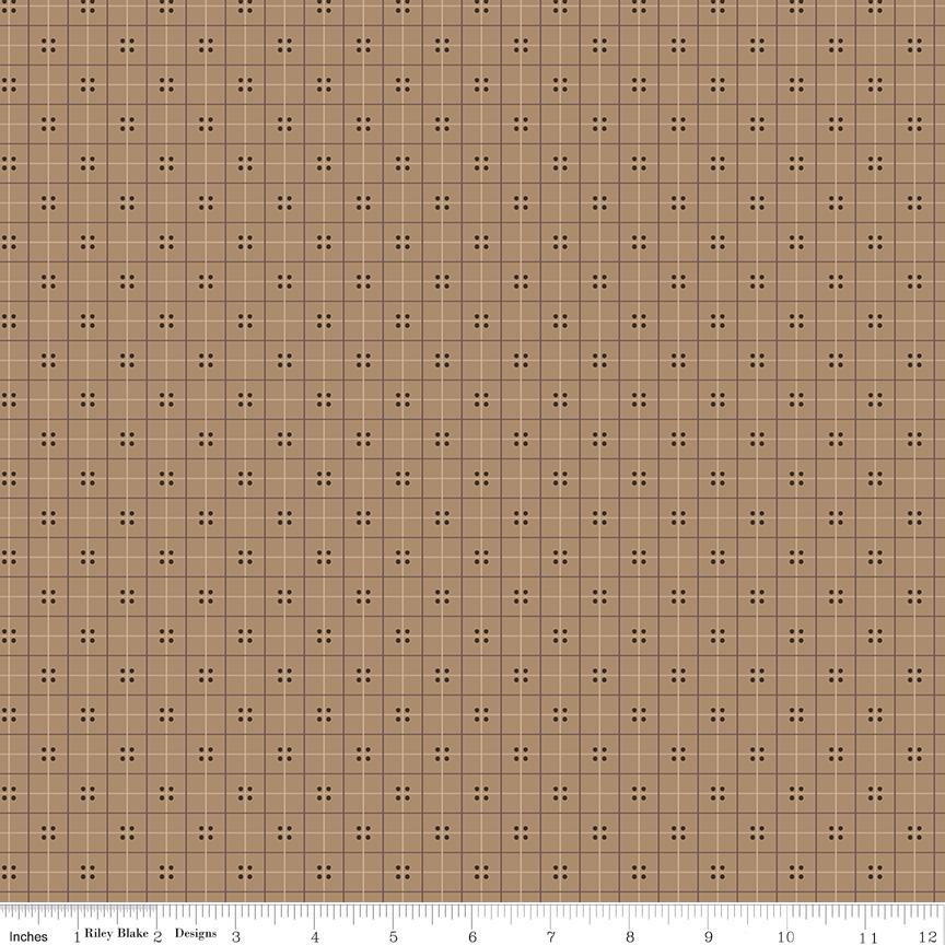 1/2 Yard, Brown Sugar Homespun Designer Quilting Cotton, Autumn Collection by Lori Holt for Riley Blake Designs