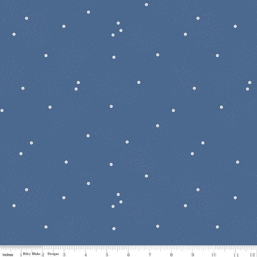 1/2 Yard Dainty Daisy Denim Quilting Cotton by the Yard for Riley Blake Designs