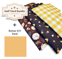 Pumpkin Spice Half Yard Fabric Bundle + Bonus 1/4 Yard, Quilting Cotton by Simple Simon and Co. for Riley Blake Designs