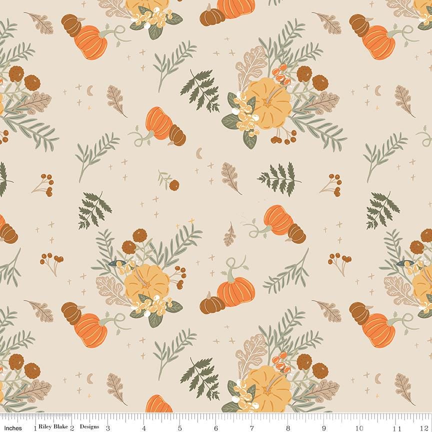 Pumpkin Spice Half Yard Fabric Bundle + Bonus 1/4 Yard, Quilting Cotton by Simple Simon and Co. for Riley Blake Designs