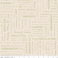 Latte Words 1/2 Yard, Lori Holt Hometown Holiday Collection Designer Quilting Cotton by Riley Blake Designs