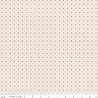 Latte Flowerbud 1/2 Yard, Lori Holt Hometown Holiday Collection Designer Quilting Cotton by Riley Blake Designs