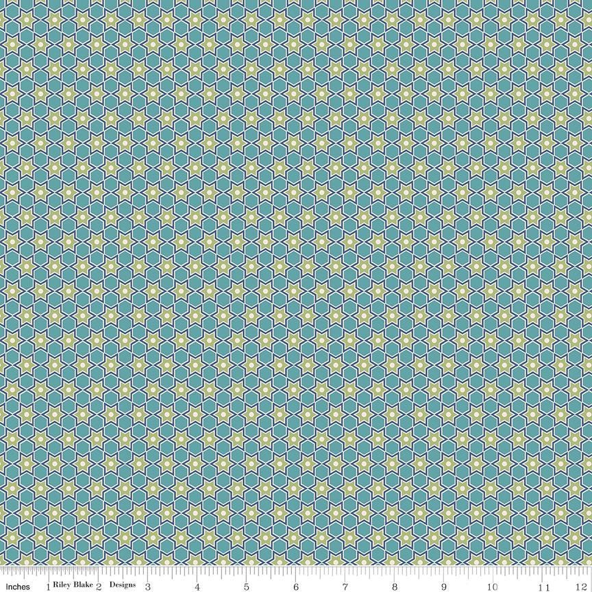 Rain Drop Stars 1/2 Yard, Lori Holt Hometown Holiday Collection Designer Quilting Cotton by Riley Blake Designs