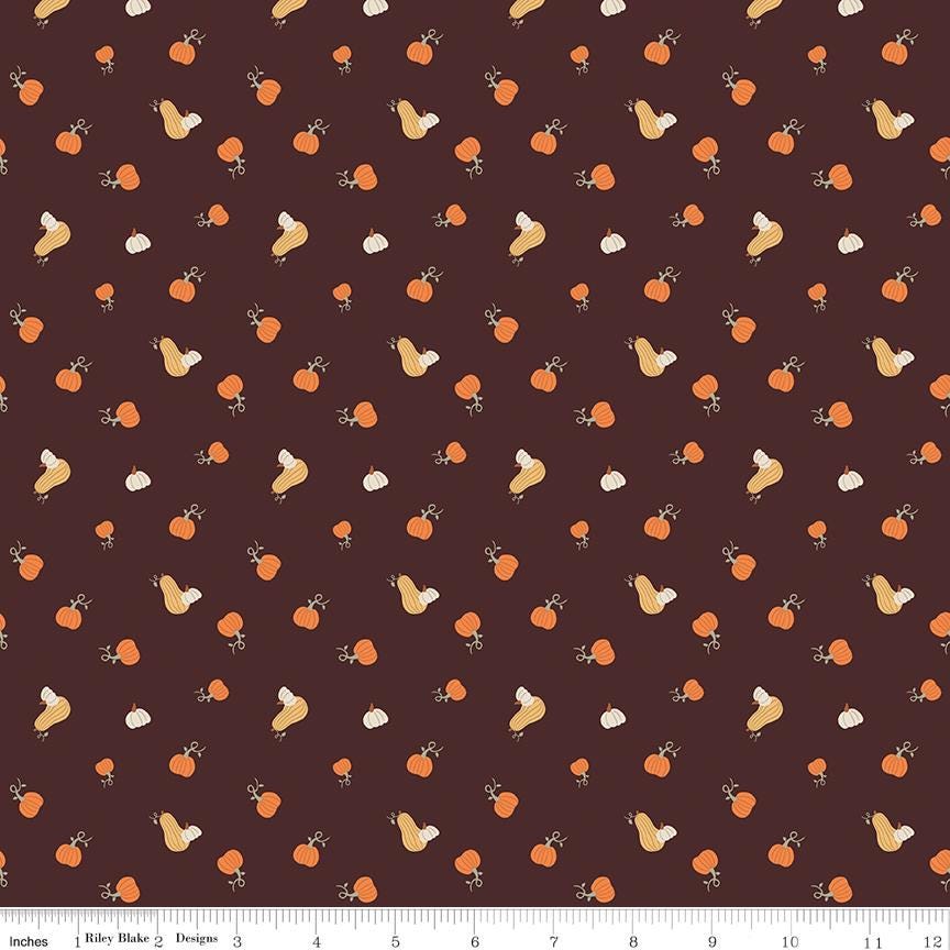 Pumpkin Spice Half Yard Fabric Bundle + Bonus 1/4 Yard, Quilting Cotton by Simple Simon and Co. for Riley Blake Designs