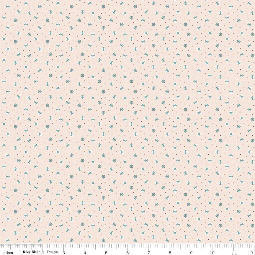 Latte Sparkle 1/2 Yard, Lori Holt Hometown Holiday Collection Designer Quilting Cotton by Riley Blake Designs
