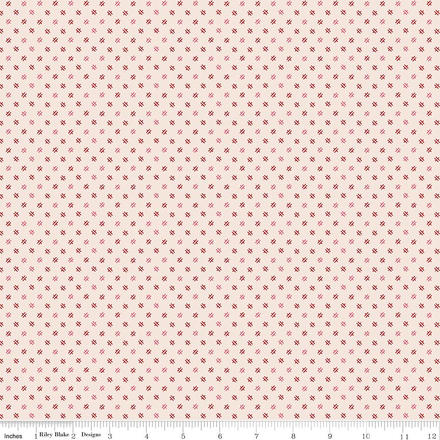 Latte Delightful 1/2 Yard, Lori Holt Hometown Holiday Collection Designer Quilting Cotton by Riley Blake Designs