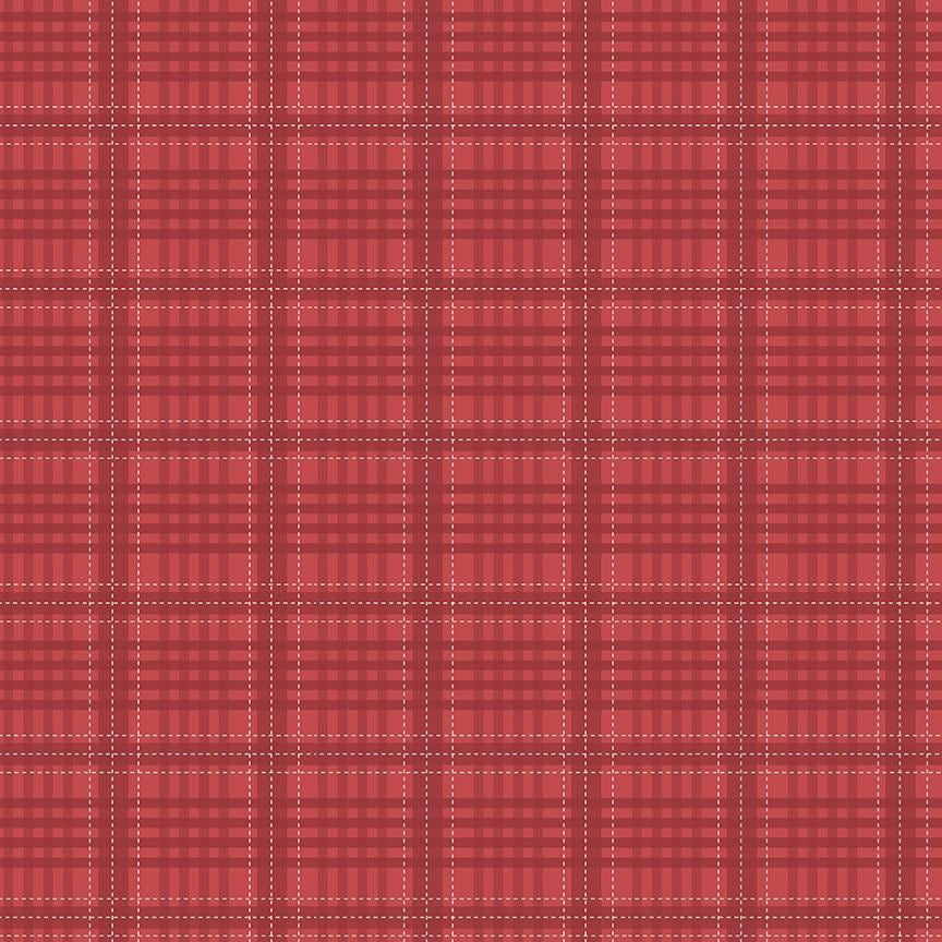 1/2 Yard Country Life Flannel Shirt, Barn Red, Designer Quilting Cotton by Jennifer Long