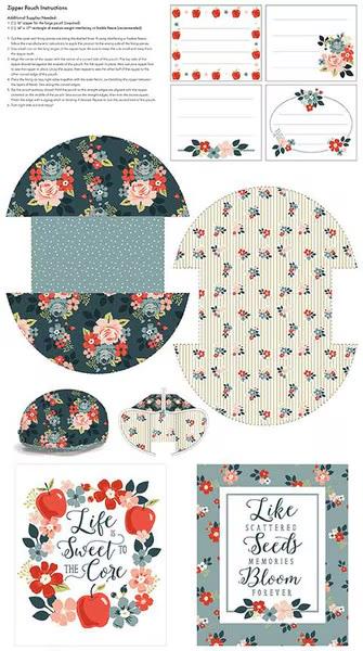 Vintage Charm Zipper Pouch and Quilt Labels Project Panel