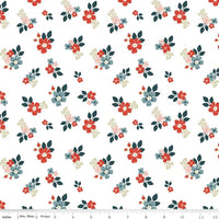 1/2 Yard, Vintage Charm Floral White, Designer Quilting Cotton by Dani Mogstad from Riley Blake Designs