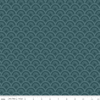 1/2 Yard, Vintage Charm Scallops Midnight, Designer Quilting Cotton by Dani Mogstad from Riley Blake Designs