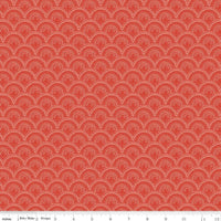 1/2 Yard, Vintage Charm Scallops Red, Designer Quilting Cotton by Dani Mogstad from Riley Blake Designs