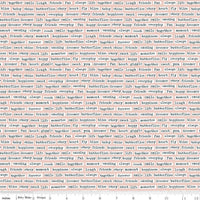 1/2 Yard, Vintage Charm Words Blush Pink, Designer Quilting Cotton by Dani Mogstad from Riley Blake Designs