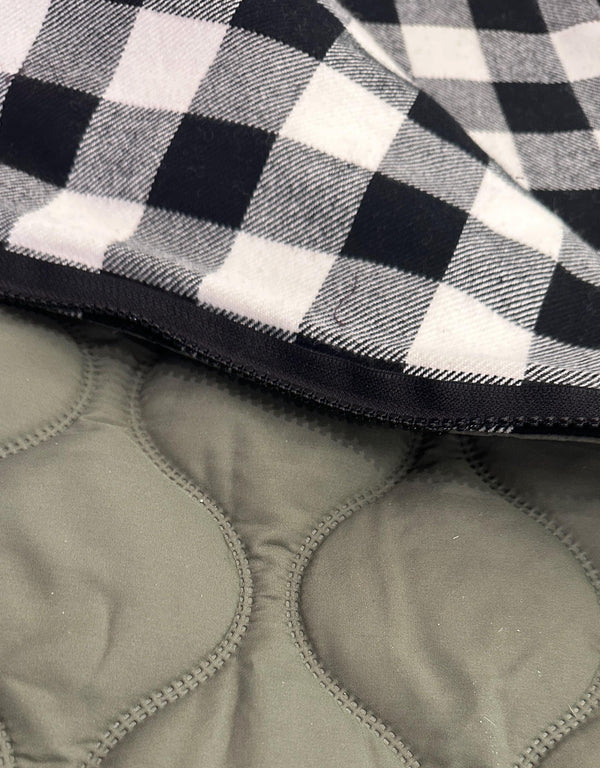 18 inch Doll Sleeping Bag Set - Green & Buffalo Check - Includes Weekend Bag, Pillow, and Pillow Case, Handmade Gift for Kids or Collectors