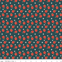 1/2 Yard, Vintage Charm Apples Midnight, Designer Quilting Cotton by Dani Mogstad from Riley Blake Designs