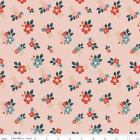 1/2 Yard, Vintage Charm Floral Blush, Designer Quilting Cotton by Dani Mogstad from Riley Blake Designs