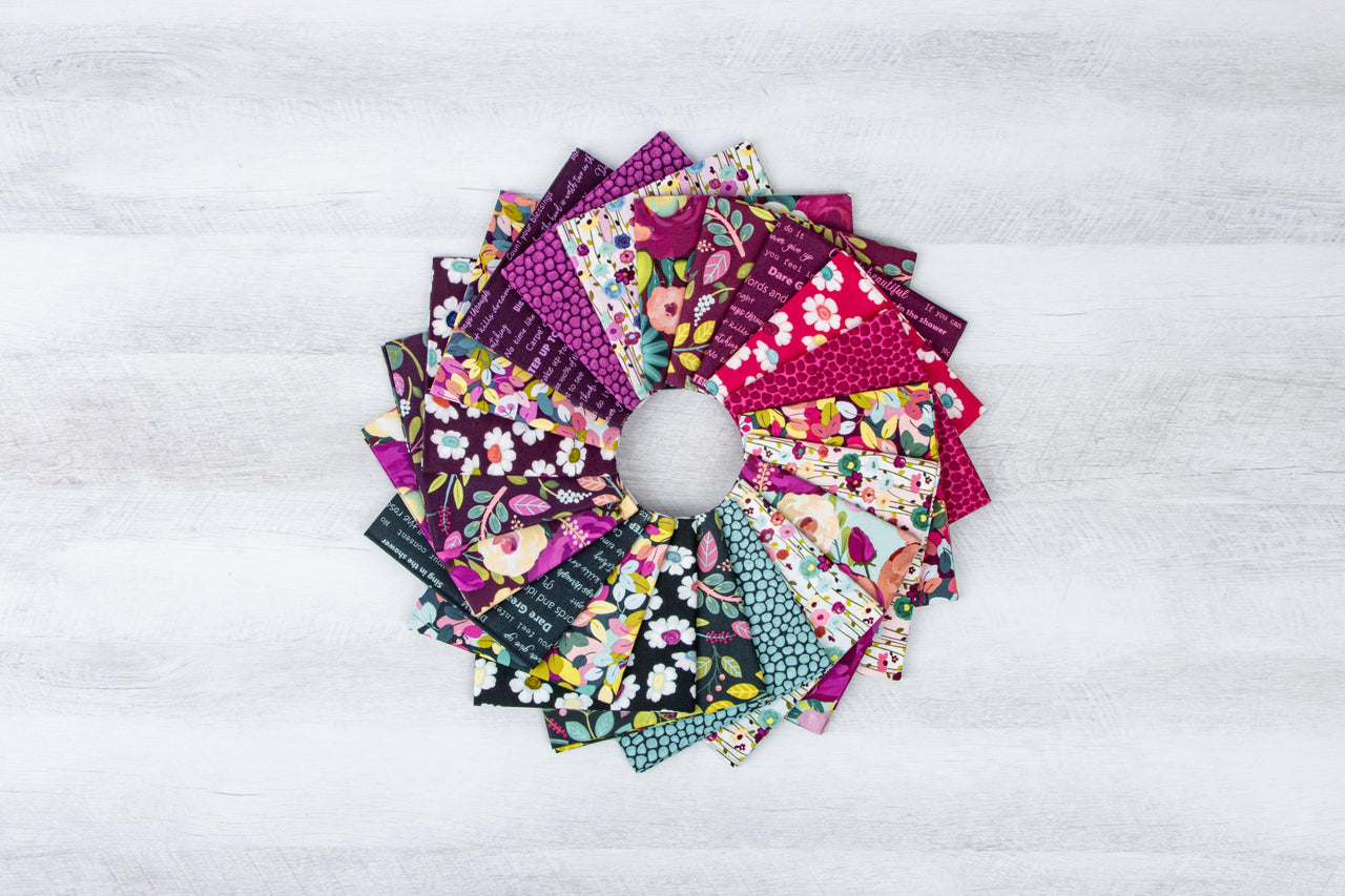 21 Piece Fat Quarter Bundle, Fragrant Fields Designer Quilting Cotton by Lila Tueller for Riley Blake Designs