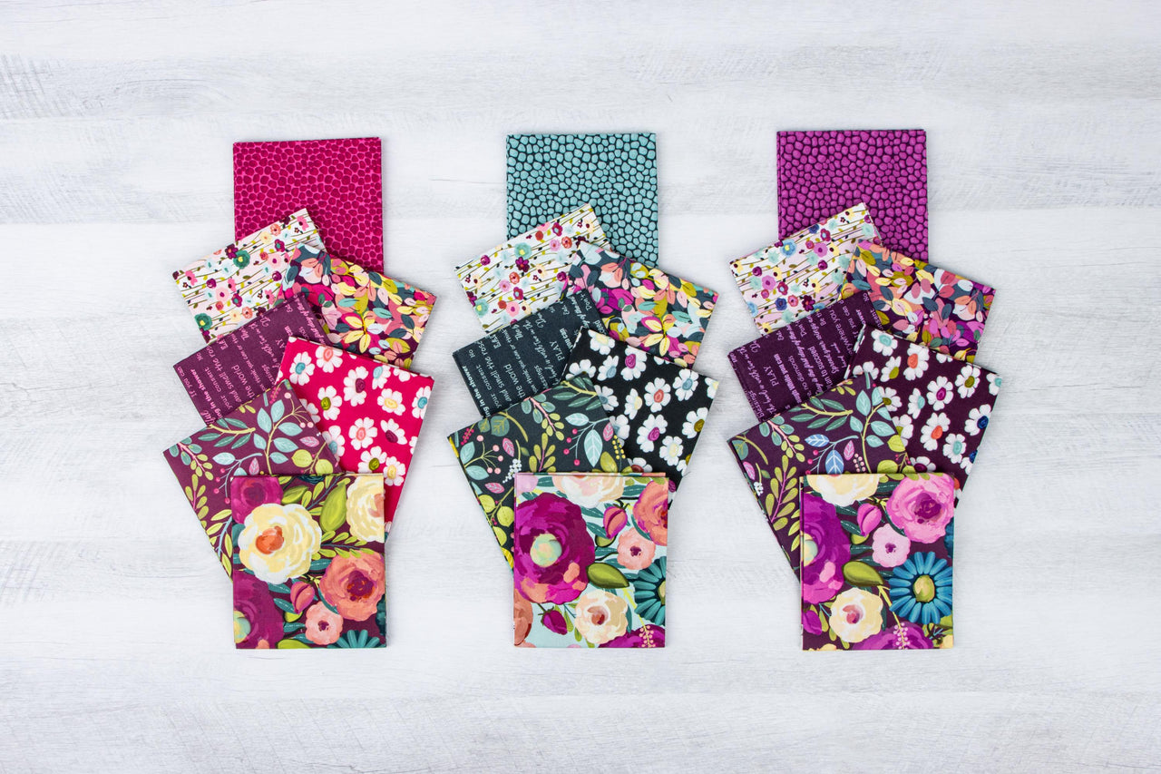 21 Piece Fat Quarter Bundle, Fragrant Fields Designer Quilting Cotton by Lila Tueller for Riley Blake Designs