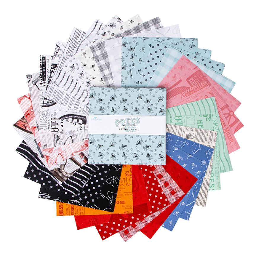 42 Piece Precut 10 Inch Stacker, Press On Designer Quilting Cotton by J. Wecker Frisch for Riley Blake Designs