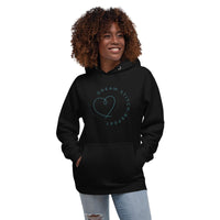 Dream Stitch Repeat Sewing Quilting Themed Sweatshirt, Blue on color