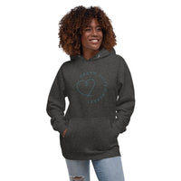Dream Stitch Repeat Sewing Quilting Themed Sweatshirt, Blue on color