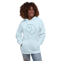 Dream Stitch Repeat Sewing Quilting Themed Sweatshirt, Blue on color