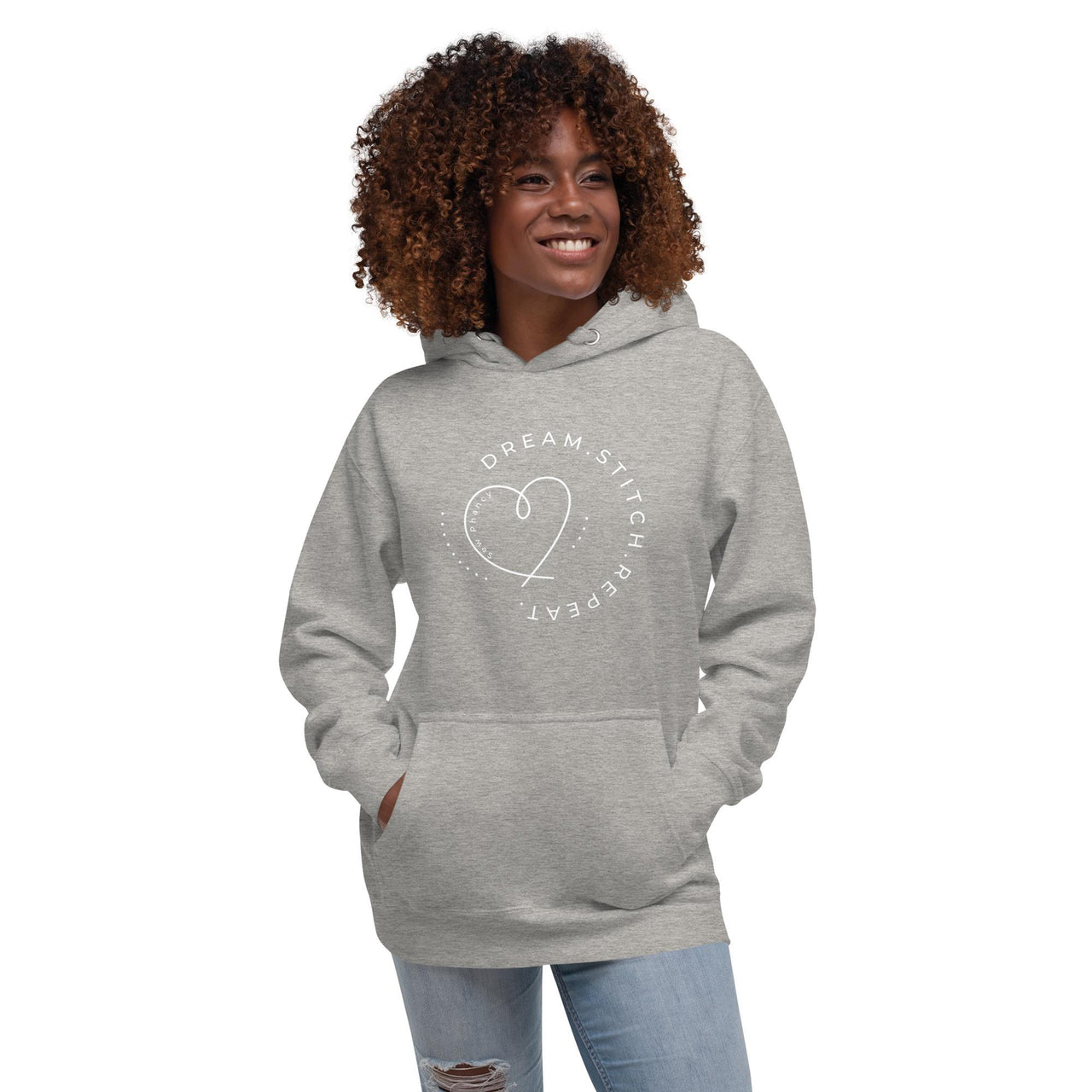 Women's Sewing and Quilting Themed Sweatshirt, White on Color