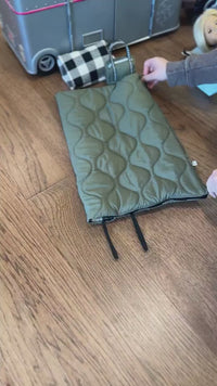 18 inch Doll Sleeping Bag Set - Green & Buffalo Check - Includes Weekend Bag, Pillow, and Pillow Case, Handmade Gift for Kids or Collectors